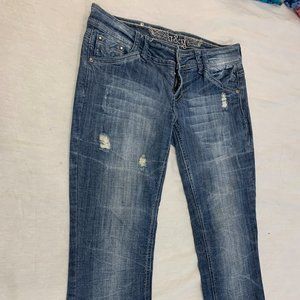 🫐🫐🫐    H&G WOMENS DISTRESSED JEANS CAPRIS PANTS SIZE 5 🫐🫐🫐